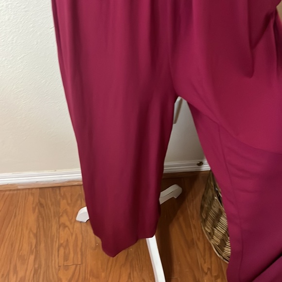 Burgundy Rayon Jumpsuit- Romper by G Kollection/ Size Medium - Picture 5 of 9